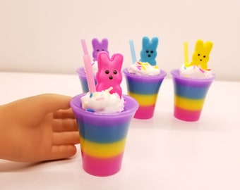 Mini Easter Bunny Smoothie Drink 1:3 Scale for 14-18 inch dolls BJD doll Food