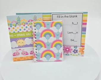 1:3 Scale School Supplies/Folders/Notebooks  for 18 inch Dolls, 14 inch Dolls, BJD Dolls