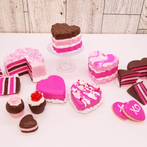 1:3 Scale Mini Valentine Treats Ala Carte for 18 inch doll, 14 inch doll, BJD Doll (Ready to Ship)