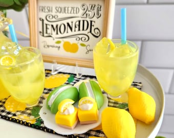 Mini Lemonade Cart 1:3 Scale for 14-18 inch dolls BJD doll Summer Lemonade Stand Dollhouse Decorations