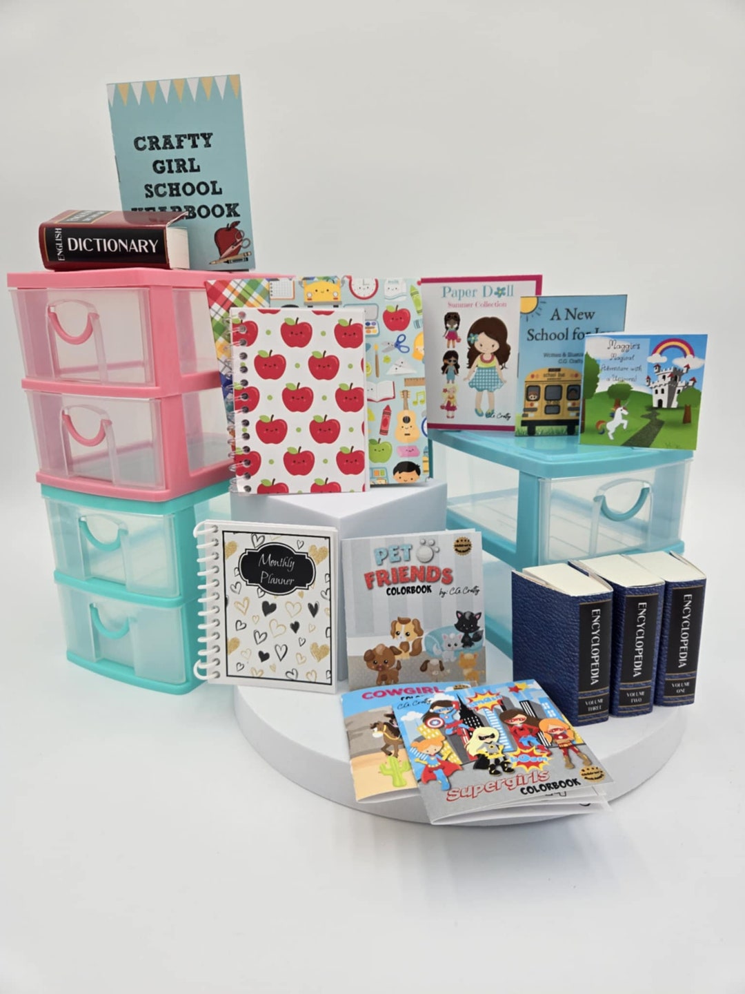 1:3 Scale School Supplies for 18 inch Dolls, 14 inch Dolls, BJD Dolls (Ready to Ship)