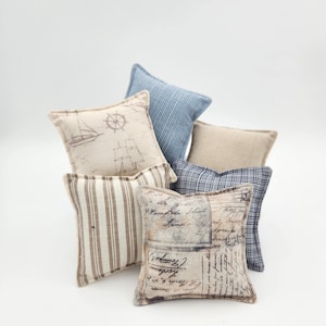 Mini Nautical Ocean Pillows, Mini Decorations for dolls (Ready to Ship)