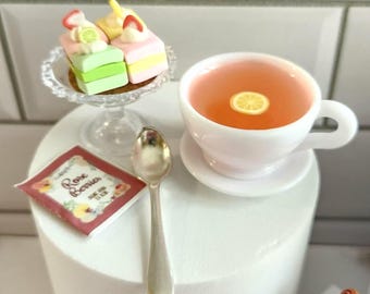 Miniature Cups of Tea, Herbal, Black, Green Tea Set for Dolls