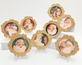 Mini Vintage Santa Christmas Pictures Dollhouse Decor for BJD Doll 14 to 18 inch doll 1:3 1/4 scale