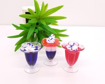 1:3 Scale Patriotic Gelatin Dessert for 18 inch doll, 14 inch doll, BJD Doll (Ready to Ship)