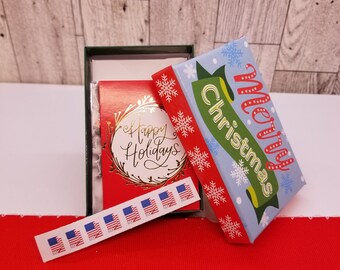Mini Christmas Cards 1:3 Scale Holiday Mailbox for 14-18 inch dolls Christmas dollhouse diorama