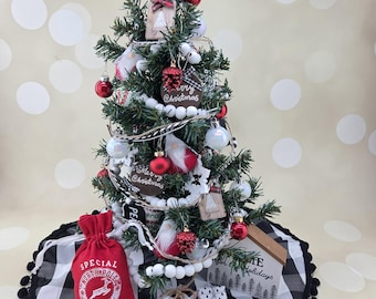 Mini 18 inch Decorated Christmas Tree for 14-18 inch dolls BJD doll Dollhouse Holiday Decorations Diorama