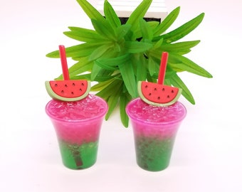 1:3 Scale Watermelon Slush Drink for 18 inch doll, 14 inch doll, BJD Doll  (Ready to Ship)