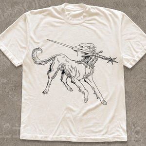 Vintage Dog Tee Mythological Tattoo Art Graphic Shirt Renaissance Engraving Lover Gift Occult Unisex Top