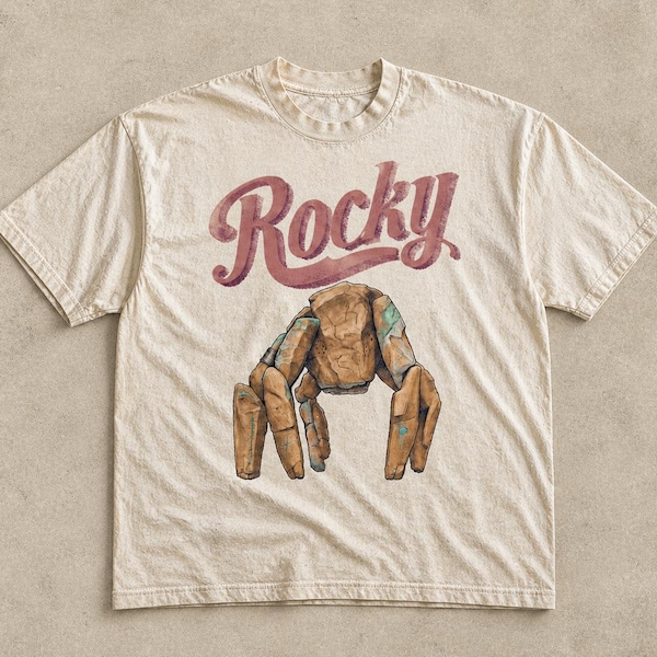 プロジェクト・ヘイル・メアリー・ロッキーTシャツ、本好きへのギフト、レトロSF Tシャツ、コンフォートカラーズシャツ