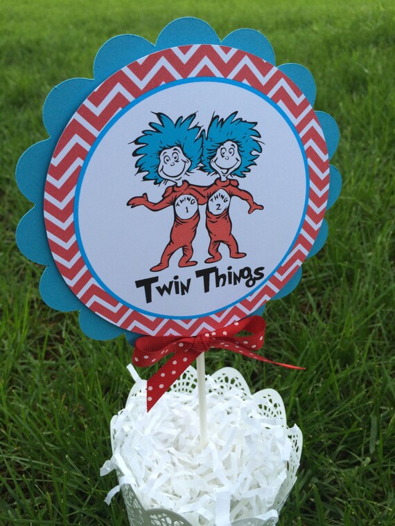 Thing 1 Thing 2 Baby Shower Cake Topper Etsy
