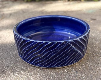 Hand Thrown Cobalt Blue Rounded Planter – Wheel Thrown Ceramic Pot in ...