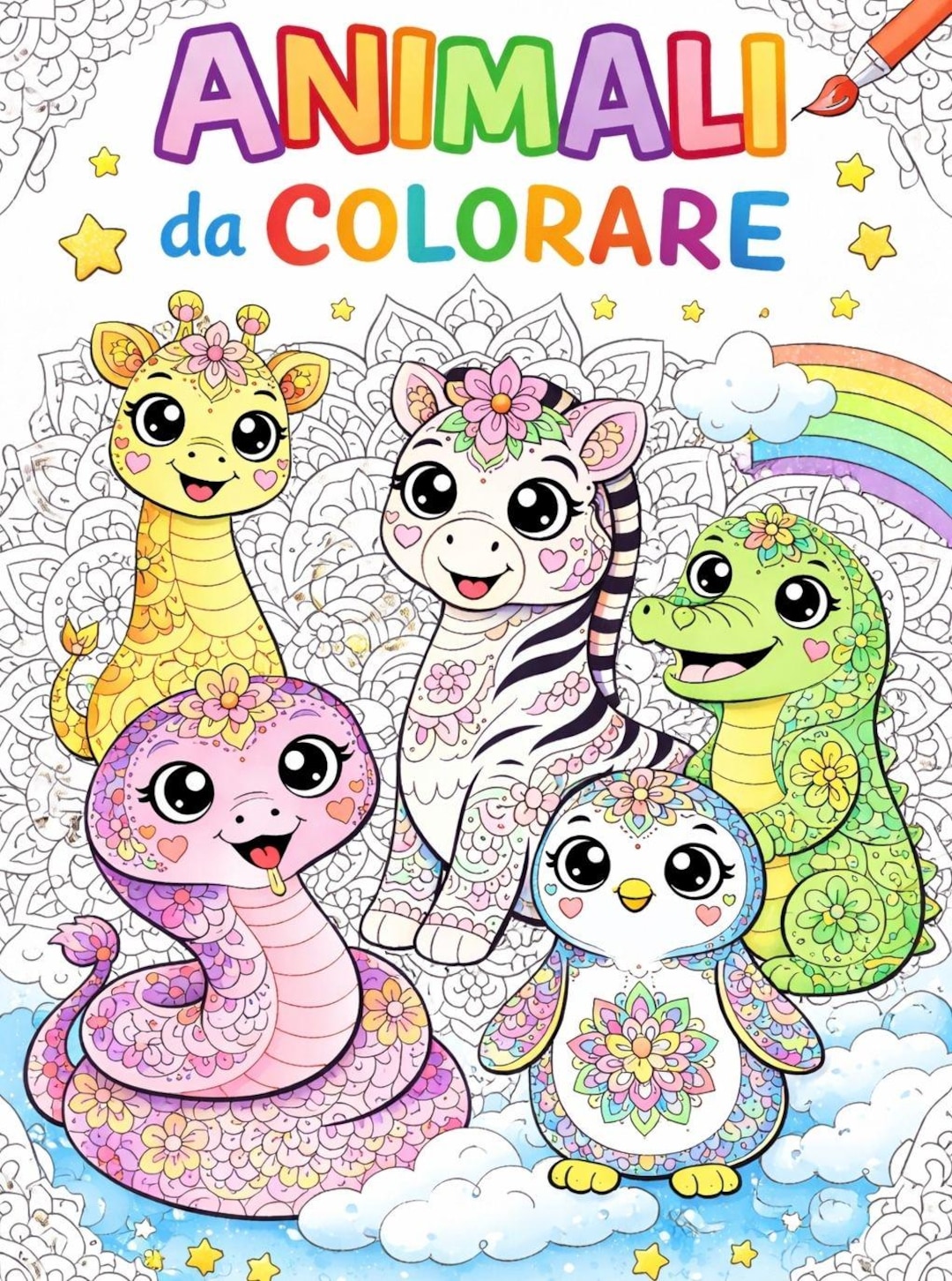 Kids Pattern Colouring In Animal Coloring Pages – Mandalas for Kids Ages 4–7 | Printable PDF ...