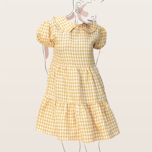 Tiered Smock Dress with Collar Ladies PDF Sewing Pattern Willow Smock Dress image 1