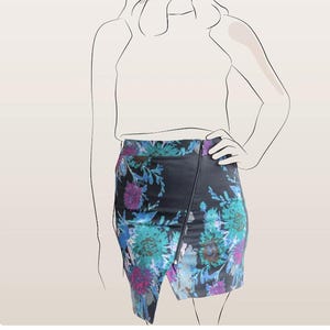 Pin Pegs Mini Skirt -Asymmetric Mini Skirt Sewing Pattern - Womens PDF sewing pattern -Asymmetric Mini Skirt sewing pattern