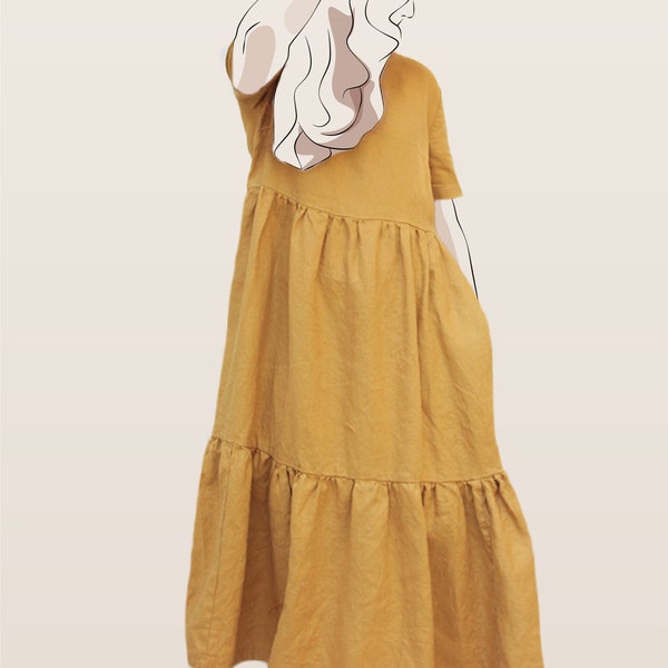 Smock Dress PDF Sewing Pattern - Sage Smock Dress Pattern - Women's PDF Sewing Pattern - Ladies PDF Dress Pattern
