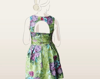 Daphne Day Dress Sewing Pattern: Vintage Style Cut Out Back (PDF Pattern)