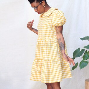 Tiered Smock Dress with Collar Ladies PDF Sewing Pattern Willow Smock Dress image 8