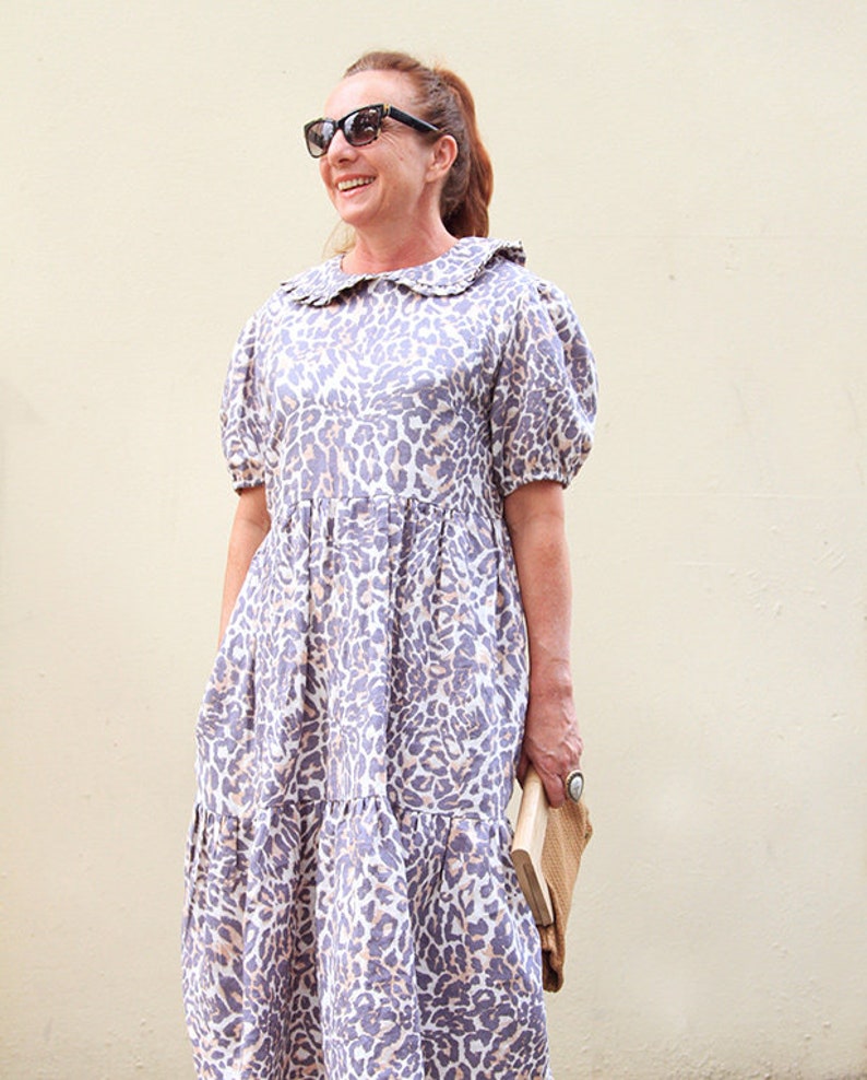 Schnittmuster Kittelkleid mit Kragen - Damen Puffärmel (PDF Schnittmuster) Bild 4