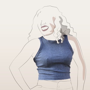 Tank Top PDF Sewing Pattern. Women&#39;s Tank Top Sewing Pattern.