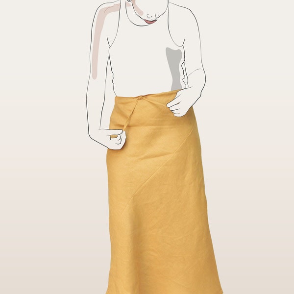 Bias Midi Skirt PDF Sewing Pattern - Ladies Bias Midi Skirt Sewing Pattern - Esther Bias Skirt Pattern