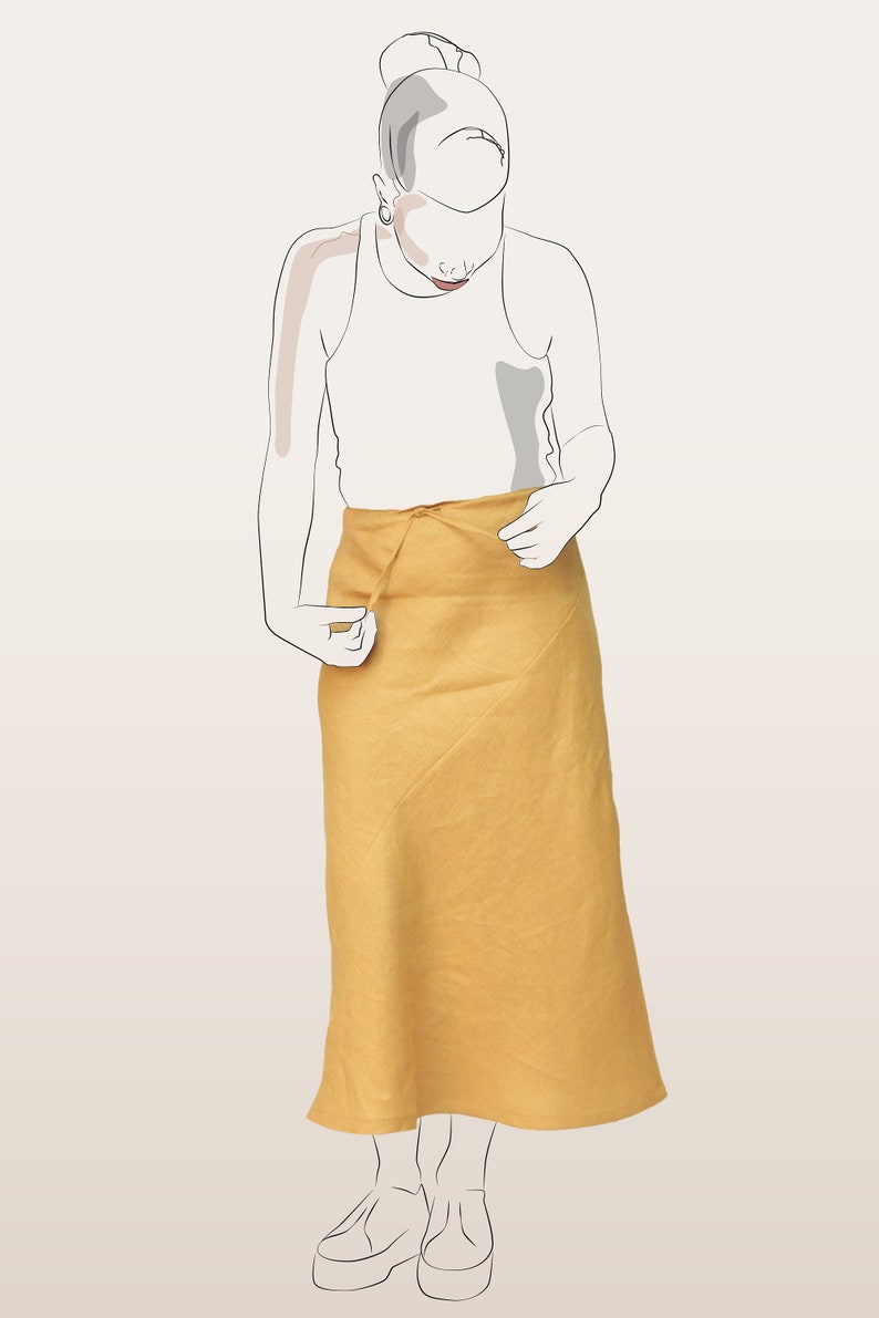 Bias Midi Skirt PDF Sewing Pattern Ladies Bias Midi Skirt | Etsy