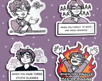 Animation Student Waterproof Stickers