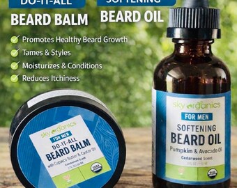 Organic Beard Oil and Balm Set (Vegan)