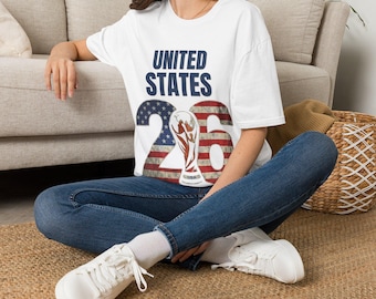 USA 2026 Fußball Fan Shirt, USA WM 2026 T-Shirt, American Football Fan Geschenk, USA Flagge Vintage Grafik T-Shirt