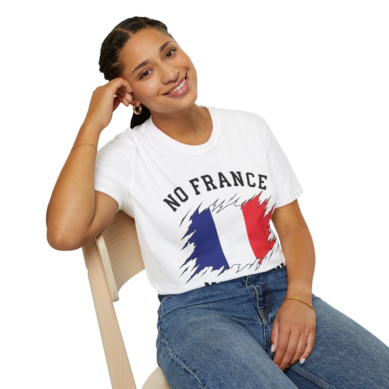 No France No Party T-Shirt | French Flag Ripped Design | 2026 World Cup | Football Fan T-Shirt | Soccer T-Shirt | image 5