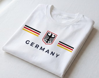 Germany crest stripes T-Shirt | German flag colors, eagle emblem | German Pride Shirt | German Heritage Tee