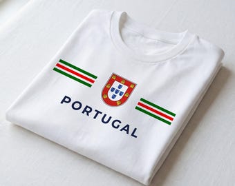 Portugal Wappen T-Shirt | Portugisische Flagge Stripes | Portugal Pride Shirt | Portugal Erbsen-T-Shirt