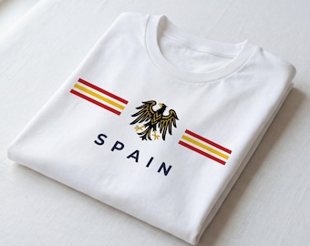 Spain Eagle emblem T-Shirt | Spanish flag stripes | Spain Pride Shirt | Spain Heritage Tee |