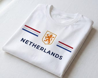 Niederlande Löwe Wappen T-Shirt | Niederländische Flagge Streifen | Niederlande Pride Shirt | Niederland Tee