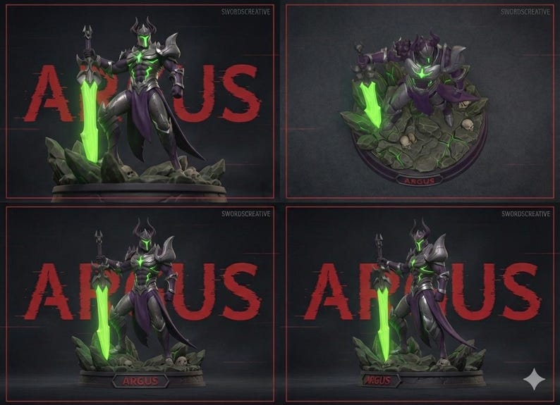 Argus Figure | Mobile Legends 3D Printed Statue | Dark Angel Decor - Etsy