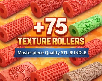 75+ Texture Rollers STL Bundle | Polymer Clay, Pottery Pattern Tools (Digital Download)