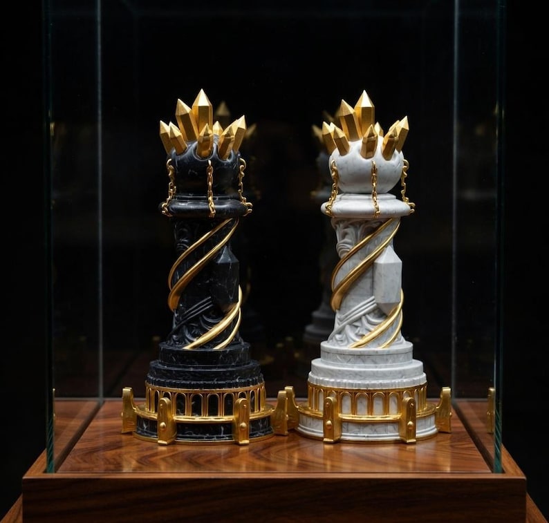 Fantasy Schach Set, 3D Gedruckte Mythologische Stücke, Luxus Strategiespiel, Ausstellungsstand Bild 8