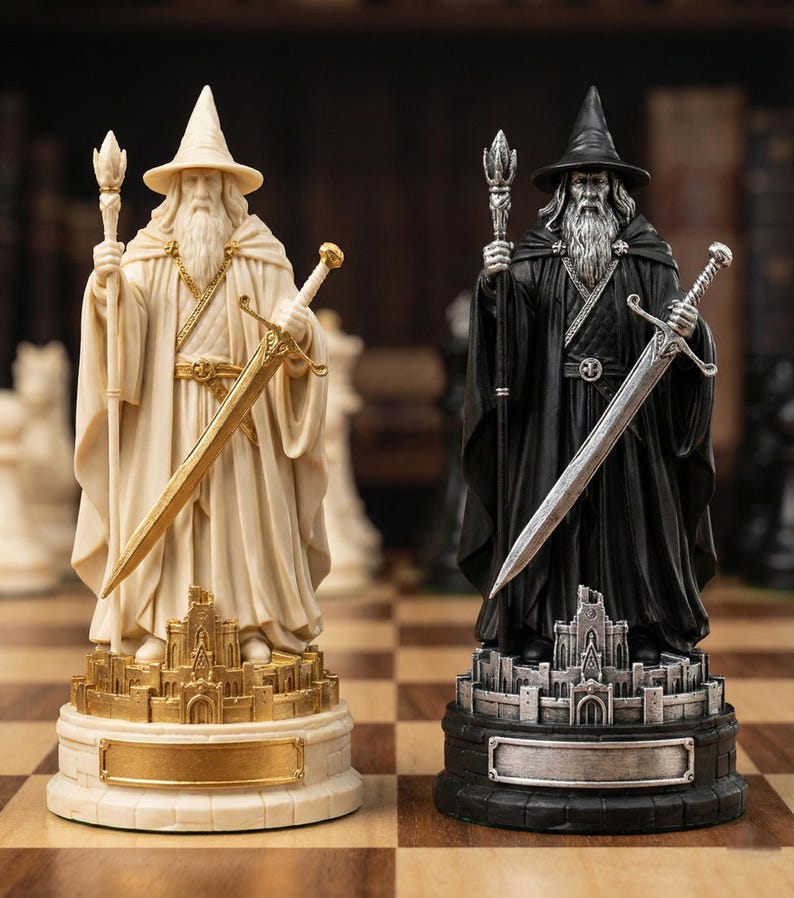 Fantasy Chess Set – Medieval Kingdom, Wizards & Elves - Etsy