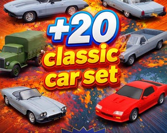 クラシックカーSTLバンドル｜ビンテージ自動車3Dプリンターファイル（デジタルダウンロード）