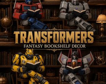 トランスフォーマー読書フィギュアSTL｜サイバーメカ本棚装飾（デジタルダウンロード）