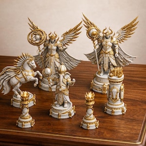 Fantasy Schach Set, 3D Gedruckte Mythologische Stücke, Luxus Strategiespiel, Ausstellungsstand Bild 1