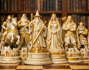 Fantasy Chess Set – Medieval Kingdom, Wizards & Elves