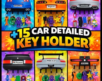 Detailed Car Rear Key Holder STL Bundle | JDM, Supercar Garage Decor (Digital Download)