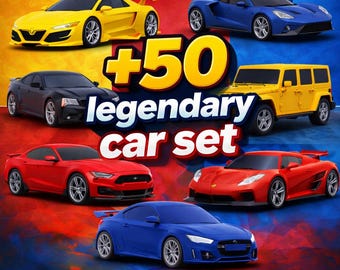 Plus 50 Legendary Car STL Bundle | Supercar, Muscle Car, SUV 3D Print Files (Digital Download)