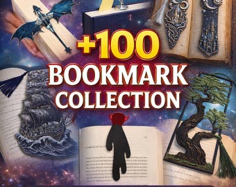 100+ Bookmark STL Files | Fantasy Dragon, Celestial, Ship Designs (Digital Download)