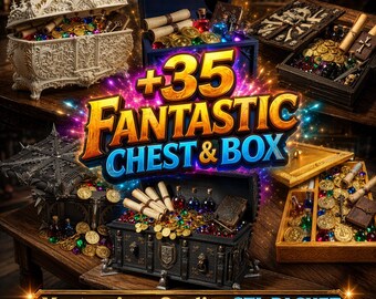35+ Fantasy Treasure Chest STL Bundle | DND Dice Vault 3D Printer Files | Gothic Jewelry Box | Masterpiece 3D Print Pack