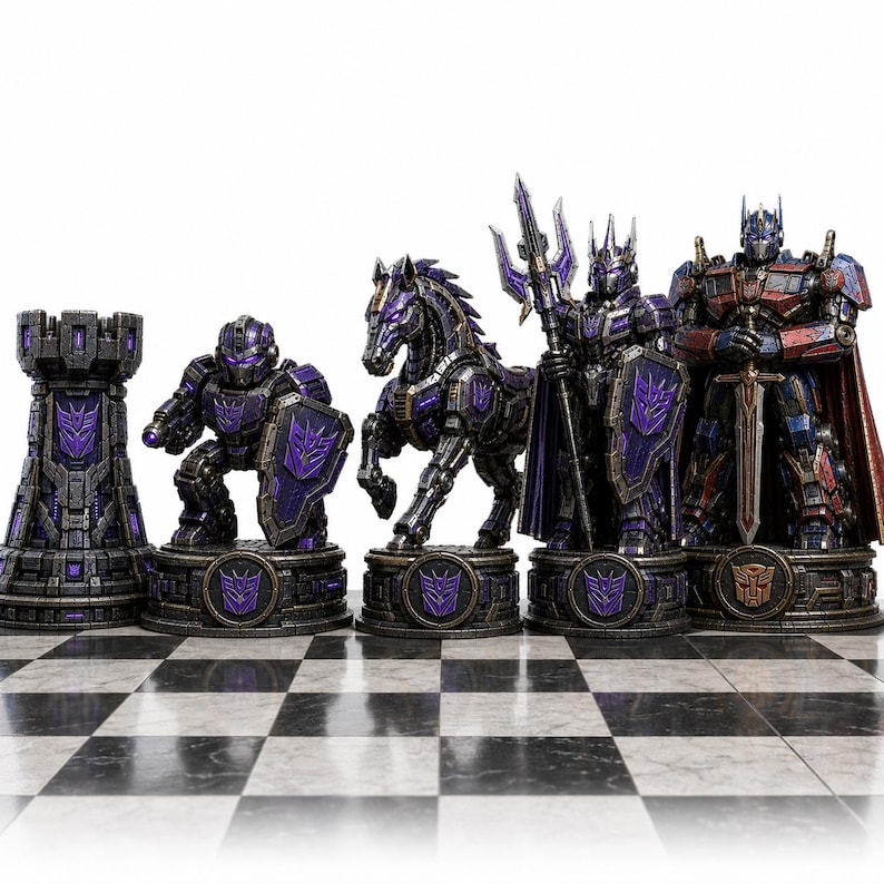 Transformers Mecha Chess Set STL | Cyber Robot Board Game 3D Printer ...