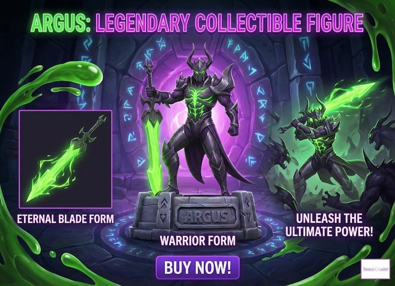 Argus Figure | Mobile Legends 3D Printed Statue | Dark Angel Decor - Etsy