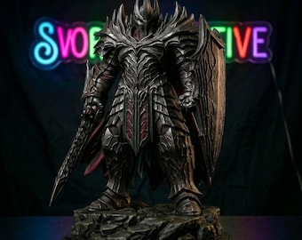 Dread Knight Miniature | Heavy Armor, Sword, Shield (3D Print STL)