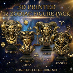 3D-afdrukbare dierenriembustes - complete collectie astrologiesculpturen (STL-bestanden)